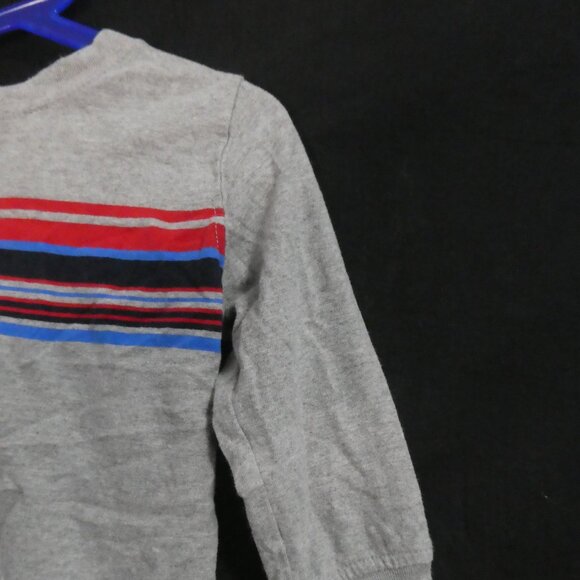 OLD NAVY | 4T | Grey Long Sleeve Shirt With Colorful Stripes | Preloved - Picture 5 of 16